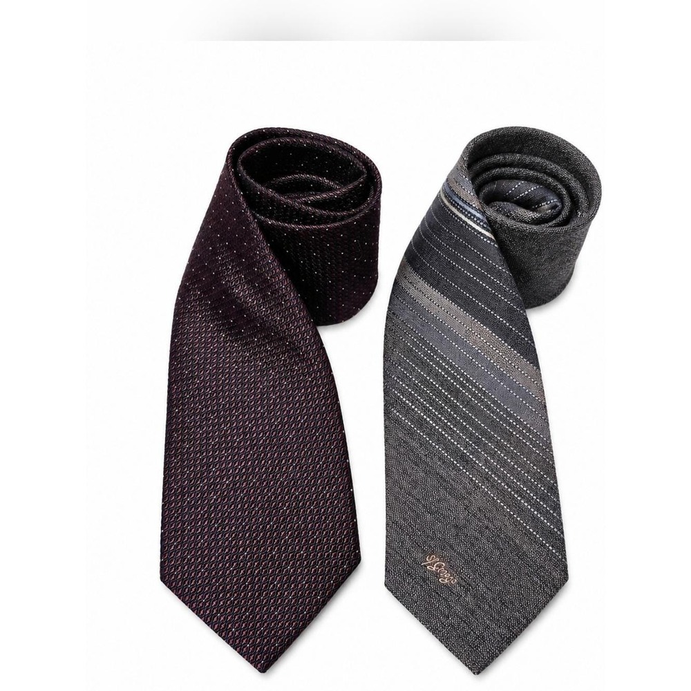 Brooks Brothers & Allyn St. George Designer Tie Bundle Red Gray Vintage USA